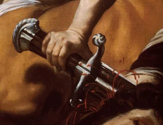 Detalj av Davids svärd från David och Goliat