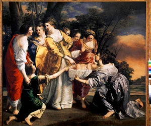 Moses räddar Nilens vatten (olja på duk