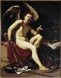 Segerrik kärlek - Segerrik kärlek - Målning av Orazio Riminaldi (1486-1630)