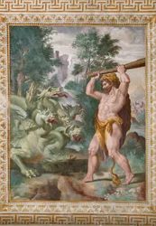Hercules som slåss mot Lernaean Hydra, detalj från Berättelserna om Hercules
