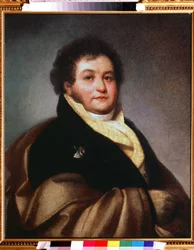 Porträtt av greve Vasili Musin-Pushkin-Bruce (Moussin Pouchkine Bruce) (1773-1836) (Porträtt av greve Vasili Musin Pushkin Brus). Målning av Oreste Adamovich Kiprensky (Kiprenski) (1782-1836), olja på duk