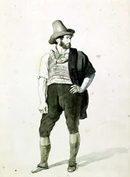 Den unga italienaren, ca 1834 (akvarell)