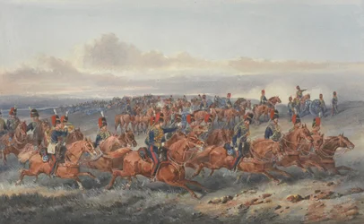 The Chestnut Troop (A Batteri) Royal Horse Artillery (akvarell på papper)