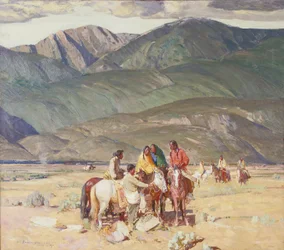 Taos Indians on the Mesa (olja på duk)