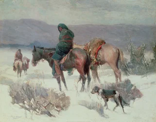 Winter Hunt (olja på duk)