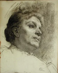 Head of a Woman (kol på papper)