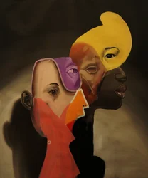 Kaleidoscope Of Identities, 2023 (olja och sprayfärg på linne)