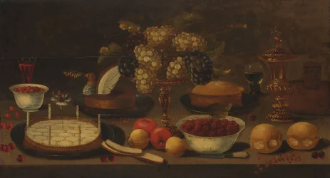 Stillleben från bankett, ca 1620-1650 (olja på pannå)