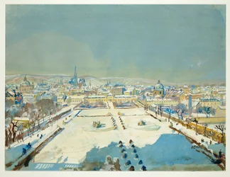 Vinter i Belvedere-trädgårdarna (akvarell och kroppsmålning)