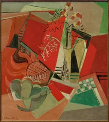 Komposition med pennywort och skal