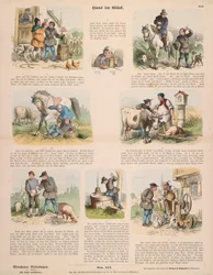 Hans i tur (efter bröderna Grimm) broadsheet utgiven av Gustav Weise, Stuttgart, 1860