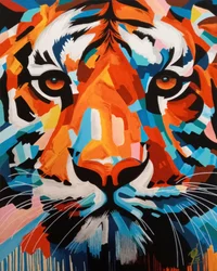 Färgglad abstrakt tiger