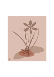 Jordnära blommig silhuett