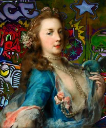 Graffiti med rokokodam