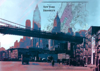 Vintage-karta över New York City