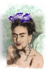 Kvinna med blomsterkrans