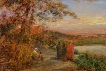 Oswald Achenbach Cardinals ovanför Albanosjön