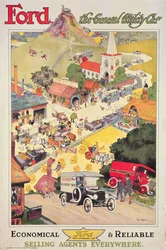 Reklamaffisch för Ford - Den allmänna nytto bilen, cirka 1912