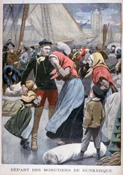 Torskfiskebåtarnas avgång från Dunkirk, 1900