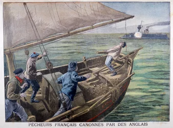 Franska fiskare beskjuts av britterna 1899