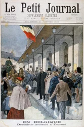 Paul Déroulède anländer i exil till Tournai, Belgien, 1900.
