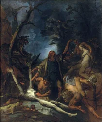 Häxor vid en svart mässa - Målning av Ottaviano Dandini (ca 1706-1740), - Olja på duk, 97x81,5 - Privat samling