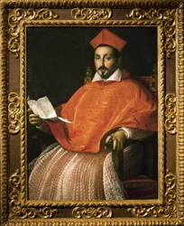 Porträtt av kardinal Scipione Borghese (Scipione Caffarelli-Borghese) (1577-1633) av Ottavio Leoni -