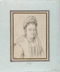 Porträtt av Costanza Sforza di Santa Flora (1550-1617), hertiginna av Sora och hustru till Giacomo Boncompagni Teckning av Ottavio Leoni (1578-1630) Genes, Musei di Strada Nuova, inv 2431