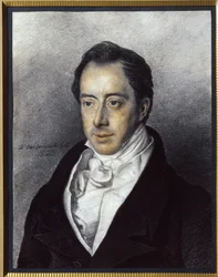 Porträtt av Nicolas Ivanovich Tourgueniev (1789-1871). (Porträtt av N.I. Turgenev). Oeuvre de Otto (Yermolay) Oesterreich (1790-1871), pastell på kartong