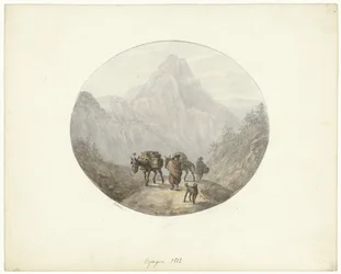 Bergslandskap i Spanien, med packåsnor