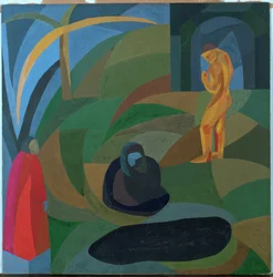 Komposition med tre personer (gouache)