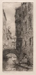 Etsningar av Venedig: Ponte del Pistor, Venedig, 1880.