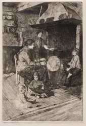 Etchings of Venice: The Lace Makers, 1800-talet.