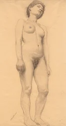 Stående naken kvinna, troligen 1878-79.