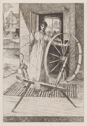 Vid spinnhjulet, ca. 1884.