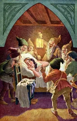 Snövit och de sju dvärgarna, ca 1900 (illustration)