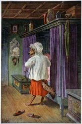 Vargförklädnader i Grand Mother, ca 1910 (vykort)