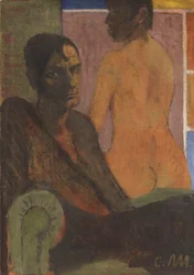 Självporträtt med ryggakt, ca 1929.