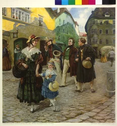 Franz Schubert på promenad med vänner
