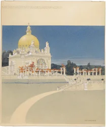 S:t Leopolds kyrka på Steinhof, tävlingsprojekt, perspektiv