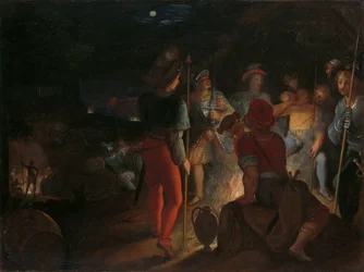 Bataverna belägrar de romerska arméregementena vid Vetera Claudius Civilis belägrar romarna i Vetera Castra en av en serie om tolv om batavernas uppror mot romarna