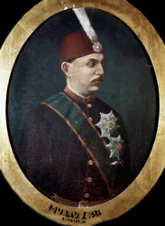 Osmanska riket: Porträtt av Sultan Mehmed Murad V (1840-1910)” Målning. 1876. Topkapi Sarayi Istanbul bibliotek