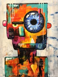 Färgglad abstrakt robot