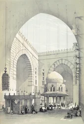 Interiör av moskén av Sultan Hasan, i Kairo