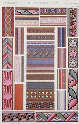 Dekoration i medeltida stil, tavla LXVII från Grammar of Ornament, av Owen Jones (1809-1874), London
