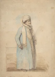 Skäggig man i orientalisk kostym, ca. 1780.