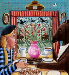 Tea With The Bear, 2025 (tonad gesso)