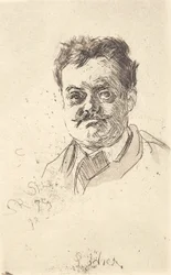 Porträtt av Carl Locher, ett ansikte