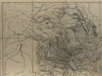Karta ur Nationalbibliotekets kartsamling. Kartan gavs ut som handritad karta (efter 1846) och visar Telemark