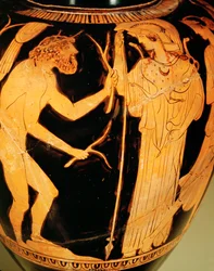 Ulysses och Athena vid mötet med Nausicaa ...